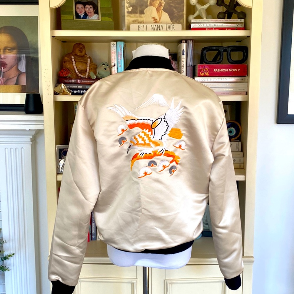 Embroidered Bomber Jacket Size Medium